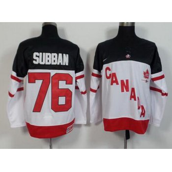 2014-15 Men's Team Canada #76 P.K. Subban White 100TH Anniversary Jersey