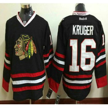 Chicago Blackhawks #16 Marcus Kruger Black Authentic Reebok Hockey Jersey