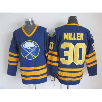 Men's Buffalo Sabres #30 Ryan Miller 1983-84 Navy Blue CCM Vintage Throwback Jersey