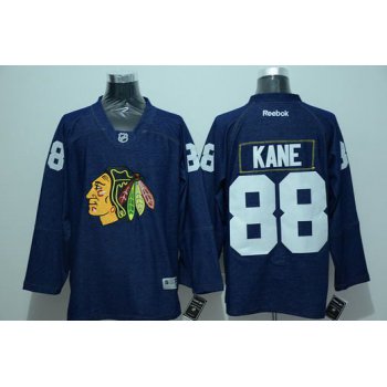 Men's Chicago Blackhawks #88 Patrick Kane Navy Blue Denim Fabric Fashion Hockey Jersey