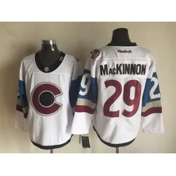 Men's Colorado Avalanche #29 Nathan MacKinnon Reebok White 2016 Stadium Series Hockey Jersey