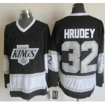 Men's Los Angeles Kings #32 Kelly Hrudey 1992-93 Black CCM Vintage Throwback Jersey