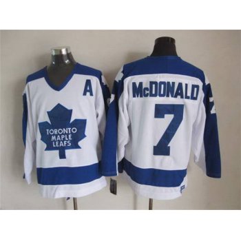 Men's Toronto Maple Leafs #7 Lanny McDonald 1982-83 White CCM Vintage Throwback Jersey