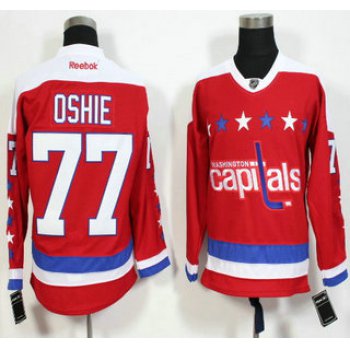 Men's Washington Capitals #77 T.J. Oshie Red Third Reebok Hockey Jersey
