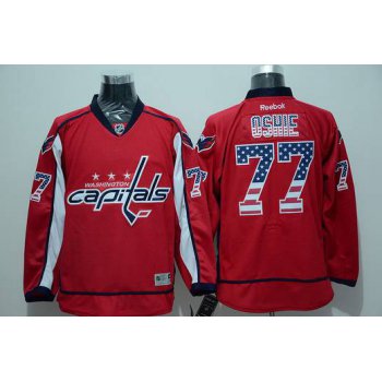 Men's Washington Capitals #77 T.J. Oshie Reebok Red USA Flag Hockey Jersey