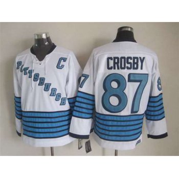 Men's Pittsburgh Penguins #87 Sidney Crosby 1967-68 White CCM Vintage Throwback Jersey