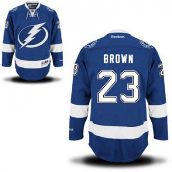 Men's Reebok Tampa Bay Lightning #23 J.T Brown Premier Royal Blue Home NHL Jersey