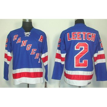 New York Rangers #2 Brian Leetch Light Blue Throwback CCM Jersey