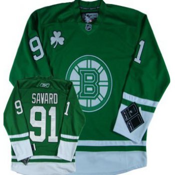 Boston Bruins #91 Marc Savard St. Patrick's Day Green Jersey