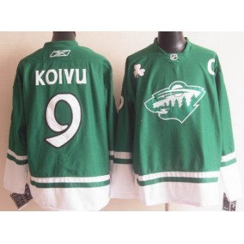 Minnesota Wild #9 Mikko Koivu St. Patrick's Day Green Jersey