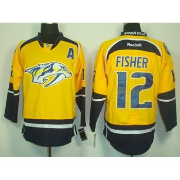 Nashville Predators #12 Mike Fisher Yellow Jersey