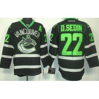 Vancouver Canucks #22 Daniel Sedin Black Ice Jersey