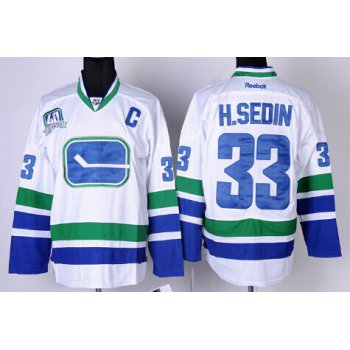 Vancouver Canucks #33 Henrik Sedin White Third Jersey