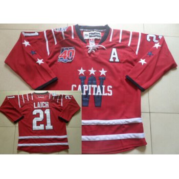 Washington Capitals #21 Brooks Laich 2015 Winter Classic Red 40TH Jersey