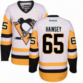 Men's Pittsburgh Penguins #65 Ron Hainsey White Third Stitched NHL Reebok Hockey Jersey