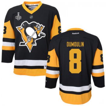 Women's Pittsburgh Penguins #8 Brian Dumoulin Black With Yellow 2017 Stanley Cup NHL Finals Patch Jersey