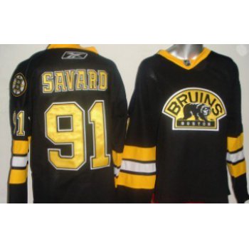 Boston Bruins #91 Marc Savard Black Third Jersey