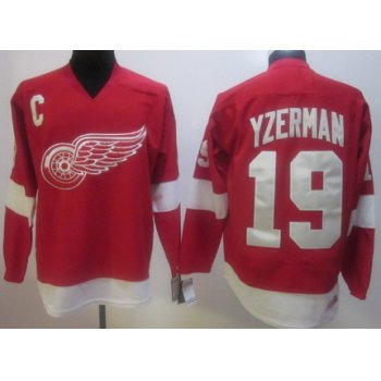 Detroit Red Wings #19 Steve Yzerman Red Throwback CCM Jersey
