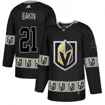 Men's Vegas Golden Knights #21 Cody Eakin Black Team Logos Fashion Adidas Jersey