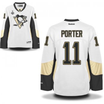 Women's Pittsburgh Penguins #11 Kevin Porter White Road 2017 Stanley Cup NHL Finals Patch Jersey