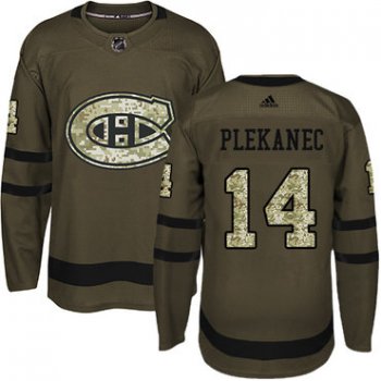 Adidas Canadiens #14 Tomas Plekanec Green Salute to Service Stitched NHL Jersey