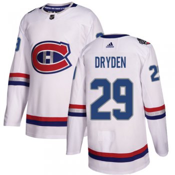 Adidas Canadiens #29 Ken Dryden White Authentic 2017 100 Classic Stitched NHL Jersey
