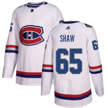 Adidas Canadiens #65 Andrew Shaw White Authentic 2017 100 Classic Stitched NHL Jersey