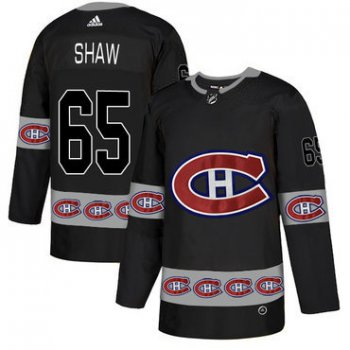 Men's Montreal Canadiens #65 Andrew Shaw Black Team Logos Fashion Adidas Jersey