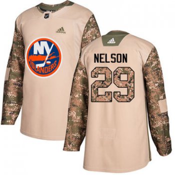 Adidas Islanders #29 Brock Nelson Camo Authentic 2017 Veterans Day Stitched NHL Jersey
