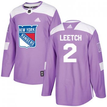 Adidas Rangers #2 Brian Leetch Purple Authentic Fights Cancer Stitched NHL Jersey