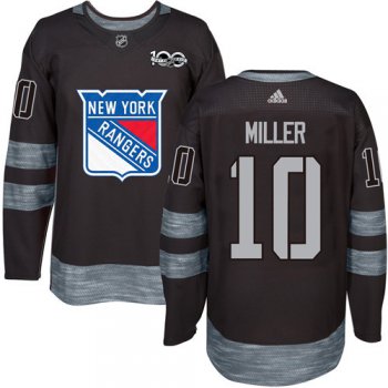 Men's York Rangers #10 J.T. Miller Black 1917-2017 100th Anniversary Stitched NHL Jersey