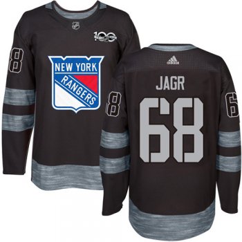 Men's York Rangers #68 Jaromir Jagr Black 1917-2017 100th Anniversary Stitched NHL Jersey