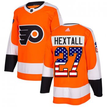 Adidas Flyers #27 Ron Hextall Orange Home Authentic USA Flag Stitched NHL Jersey
