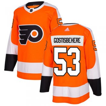 Adidas Philadelphia Flyers #53 Shayne Gostisbehere Orange Home Authentic Stitched NHL Jersey