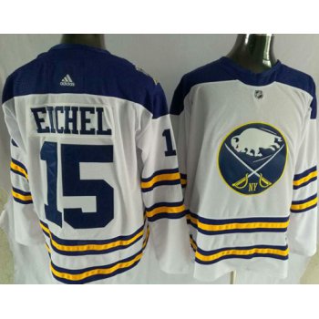 Adidas Sabres #15 Jack Eichel White Road Authentic Stitched NHL Jersey