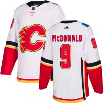 Men's Adidas Calgary Flames #9 Lanny McDonald White Away Authentic NHL Jersey