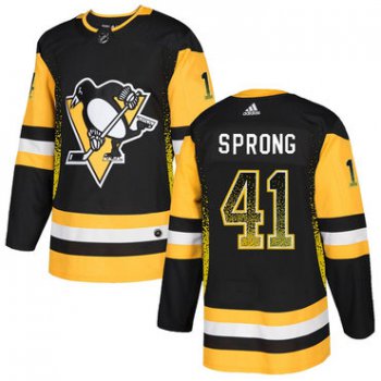 Men's Pittsburgh Penguins #41 Daniel Sprong Black Drift Fashion Adidas Jersey