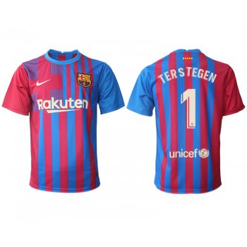 Men 2021-2022 Club Barcelona home aaa version red 1 Nike Soccer Jerseys