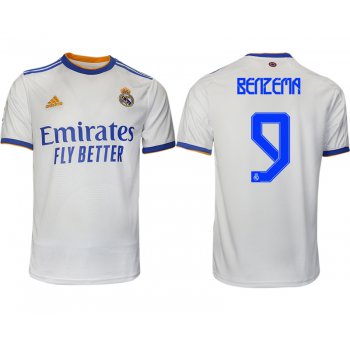 Men 2021-2022 Club Real Madrid home aaa version white 9 Soccer Jerseys