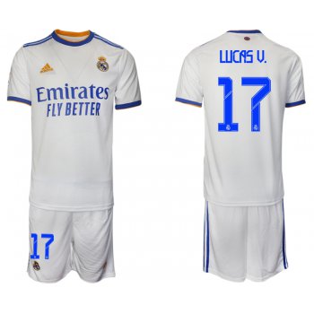 Men 2021-2022 Club Real Madrid home white 17 Soccer Jerseys