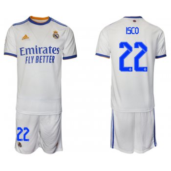 Men 2021-2022 Club Real Madrid home white 22 Soccer Jerseys
