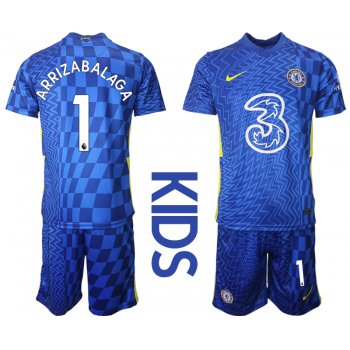 Youth 2021-2022 Club Chelsea FC home blue 1 Nike Soccer Jerseys