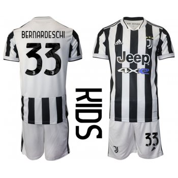 Youth 2021-2022 Club Juventus home white 33 Adidas Soccer Jersey