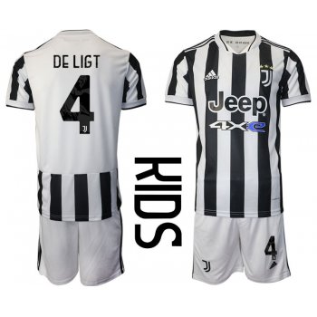 Youth 2021-2022 Club Juventus home white 4 Adidas Soccer Jersey