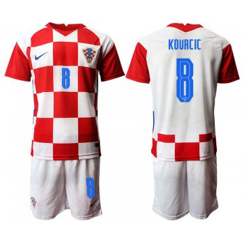 Men 2020-2021 European Cup Croatia home red 8 Nike Soccer Jersey