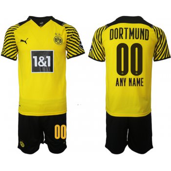 Men 2021-2022 Club Borussia Dortmund home customized yellow Soccer Jersey