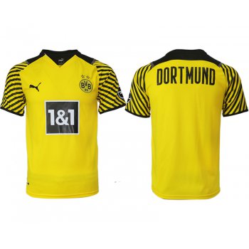 Men 2021-2022 Club Borussia Dortmund home yellow aaa version blank Soccer Jersey