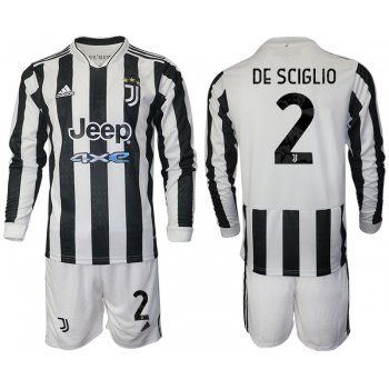 Men 2021-2022 Club Juventus home white Long Sleeve 2 Adidas Soccer Jersey