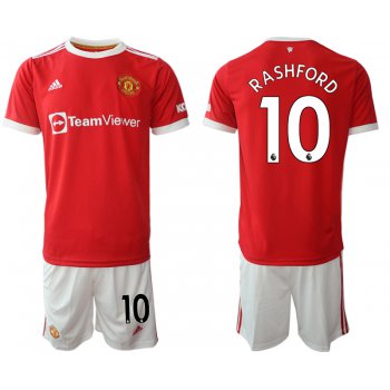 Men 2021-2022 Club Manchester United home red 10 Adidas Soccer Jersey