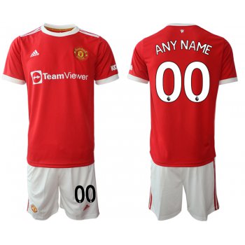 Men 2021-2022 Club Manchester United home red customized Adidas Soccer Jersey